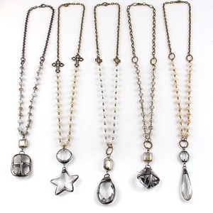 Collar de cadena de cristal de 8 mm con colgante de cruz y <span class=keywords><strong>estrella</strong></span> de cristal para mujer, joyería étnica - Product Image 1