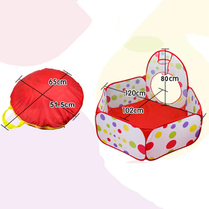 Ensemble de jouets sportifs unisexe pour intérieur/extérieur, <span class=keywords><strong>tunnel</strong></span> pliable, maison de jeu, <span class=keywords><strong>piscine</strong></span> à balles en deux parties, fabriqué en polyester durable, 90 cm, pour les enfants de 0 à 7 ans - Product Image 5