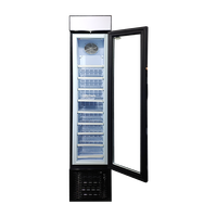 Meisda SD105B 105L Congélateur vertical portable et mince, vitrine réfrigérée commerciale en acier inoxydable pour