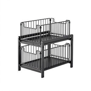 Under <b>Sink</b> Pull Out <b>Storage</b> Rack 2 Tier Slide Out Metal Cabinet Organizer for <b>Kitchen</b> Bathroom - Product Image 1