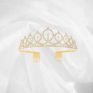 Nouvelle Couronne Baroque pour Fête d'Anniversaire Transfrontalière Euro-Américaine, Accessoire Cheveux en Cristal Blanc Électroplaqué, Direct Usine - Product Image 4