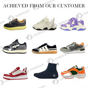 Xinzirain tùy chỉnh unisex thường chính hãng da thể thao skatingboard ren-up dày duy nhất ren lên đi bộ Sneakers - Product Image 3