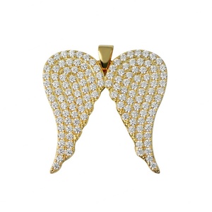 Collares con Colgantes de Alas de Ángel para Hombre, con Circonitas Cúbicas, de Latón, Joyería de Moda, Regalos, Joyería Hip Hop - Product Image 6