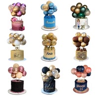 10 Pièces Joyeux Anniversaire Mariage Saint-Valentin 5 pouces Bébé Douche Mini Latex Chrome Confettis Ballon Guirlande Gâteau Papier Paille