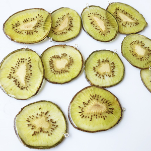 Frauen einzigartiges Design Obst Ohrringe Essen baumeln echte Kiwi in Harz Charms Ohrringe Schmuck - Product Image 5