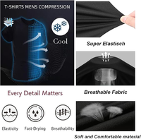 Ropa Deportiva para Hombre, Camiseta Deportiva de Compresión Ajustada de Manga Corta, Transpirable, de Secado Rápido, para Entrenamiento Deportivo y Fitness