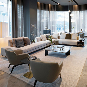 <span class=keywords><strong>Bravo</strong></span> muebles de sala de estar gran apartamento diseño italiano en forma de L luz nórica lujo simple gran combinación de esquina plana sofá - Product Image 4