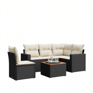 Ensemble de canapés en rotin d'extérieur moderne avec coussins en mousse haute densité, résistant à l'eau, pour jardin, patio ou balcon - Product Image 1