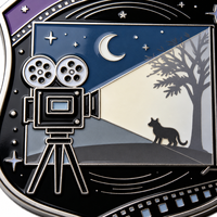 Caméra de cinéma émaillée en alliage de zinc plaqué or, imitation antique moderne, personnalisée, pour les amateurs de films et de la lumière de lune