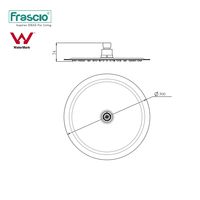 Frascio Waterark forme ronde dissimulé mural chromé 12 pouces en acier inoxydable douche de tête accessoires de robinet de salle de bain