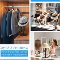 Support de présentation de chapeaux, 4 pièces, réglable de 7,9 à 15,7 pouces, support de tête pour perruques, support antidérapant en acier inoxydable, support métallique