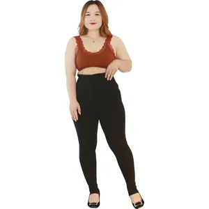 Mallas de talla grande para mujer, mallas cálidas de piel gruesa en el interior, pantalones de lana de invierno para mujer, mallas de terciopelo para mujer