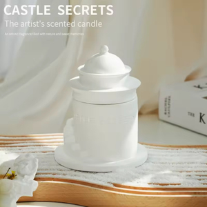 Vela de Cera de Soja de Alta Gama con Aroma a Té para Niñas, Hecha a Mano, Moderna, Resistente al Fuego, con Diseño Creativo de Castillo de Yeso, para el Día de San Valentín - Product Image 4