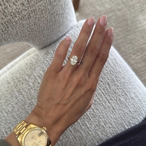 ANSTER personalizado 18K oro sólido corte ovalado Color 3ct 6ct 8ct IGI Lab Grown Diamond <span class=keywords><strong>Ring</strong></span> VVS2 Lab diamante anillo de compromiso Mujer - Product Image 4