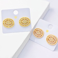 Boucles d'oreilles ovales en zircon de qualité supérieure pour le dropshipping, en cuivre, design européen et américain tendance, minimalistes, cadeau de mode