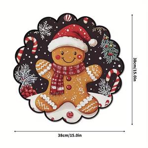 Manteles individuales de ondas circulares de Navidad, manteles antideslizantes resistentes al calor, <span class=keywords><strong>mantel</strong></span> redondo de decoración de Navidad <span class=keywords><strong>para</strong></span> fiesta de comedor de invierno - Product Image 6