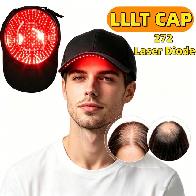 Wireless Smart Hair Growth Laser Cap with Pulse Mode 272 Laser Diodes 650nm Red Light Therapy Hat for Hair Regrowth