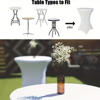 Housses de table cocktail noires personnalisables, housses de table cocktail rondes ajustées en spandex extensible, nappes de table haute, nappes de bar hautes