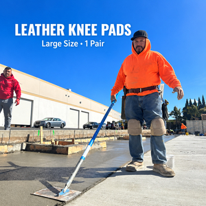 Large Leather <b>Work</b> <b>Knee</b> <b>Pads</b> with Soft Padding and Cut-to-Size Straps, 1 Pair for Flooring and Construction - Product Image 6
