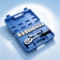 Kit d'outils à cliquet miniature 46 pièces en acier au carbone OEM à faible MOQ, avec mallette rigide, pour l'entretien de vélos et les appareils ménagers