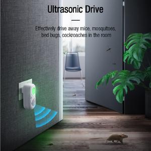 เครื่องไล่แมลงและหนูแบบอัลตราโซนิก พร้อมไฟกลางคืน ใช้ในบ้าน เสียบปลั๊กไฟฟ้า ไล่แมงมุม ผึ้ง หนู และมด - Product Image 4