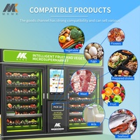 Máquina Expendedora Comercial de Doble Gabinete, Totalmente Automática, con Pantalla de 32 Pulgadas, de Acero, con SDK, para Ensaladas, Vegetales y Frutas Frescas