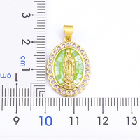 Collar con Colgante de la Virgen María QIKU, Cadena Ovalada con Cristales de Circonia Cúbica, Joyería Religiosa, Regalo para Mujer, Accesorios al por Mayor