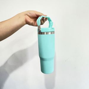 Lot de 25 bouteilles d'eau à double paroi de 30 oz, couleur mate, avec poignée, pour sublimation par transfert thermique - Product Image 4