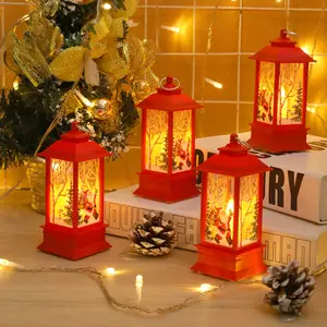 Ornement de table de Noël rouge blanc lampe à batterie père noël bonhomme de neige cadeau de noël pour les enfants