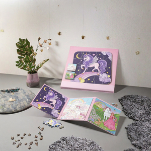 Libro de Rompecabezas Magnético de Unicornio 3 en 1, Plegable, para Niños Pequeños, Juego Educativo de Viaje - Product Image 3