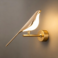 Lampe murale LED créative et tendance à commande par interrupteur, thème oiseaux, pour chambre, balcon et escalier