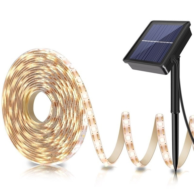 Solar LED Flexible Strip Light for Garden 150LED Strip Light SMD2835 Flexible Lighting Ribbon Tape 8 Modes Waterproof LED Strip