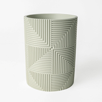Ensemble d'accessoires de salle de bain en résine écologique à motif géométrique 3D moderne, 4 pièces, facile à nettoyer, pour hôtel élégant et maison