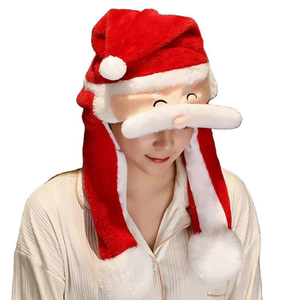 Chapeau de Noël d'hiver Bonhomme de neige Père Noël Elk Airbag Moving Ear Warm Plush Hat - Product Image 1