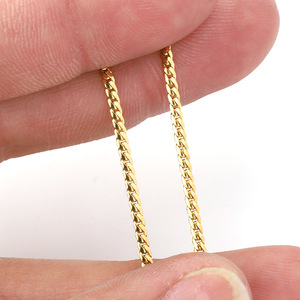 Cadena Cubana Plana de Acero Inoxidable de 1.8mm, Chapada en Oro, para Hacer Pulseras y Collares - Product Image 4