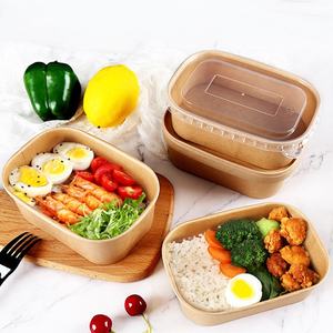 Baoren Envío Inmediato: Tazón Rectangular de Papel Kraft Ecológico, Antiderrames y Engrosado de 500ML/1000ML para Comida Rápida y Galletas - Product Image 3