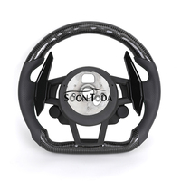 Volant en cuir semi-perforé et fibre de carbone avec LED pour Audi A3 A4 A5 A6 C6 C7 C8 B8 B9 RS3 RS5 RS7 S3 S4 S5 Q3 Q5 Q8