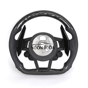 Setir LED Kulit & Serat Karbon Setengah Berlubang untuk <span class=keywords><strong>Audi</strong></span> A3 A4 A5 A6 C6 C7 C8 B8 B9 RS3 RS5 RS7 S3 S4 S5 Q3 <span class=keywords><strong>Q5</strong></span> Q8 - Product Image 2