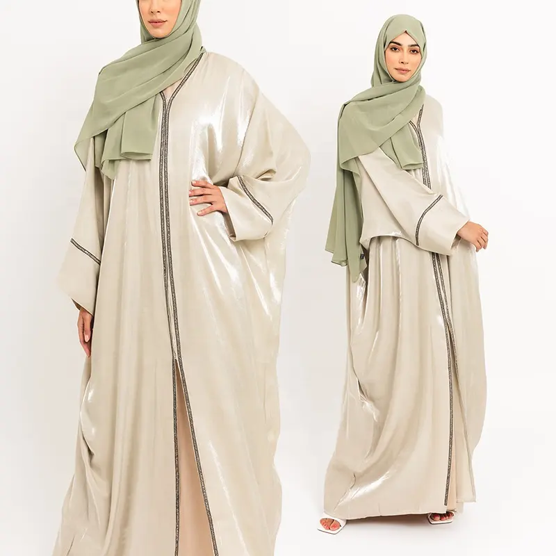 Eid bán buôn mới nhất Dubai abaya tùy chỉnh đá làm việc tay áo thanh lịch mở abaya OEM ODM các nhà sản xuất cho abaya