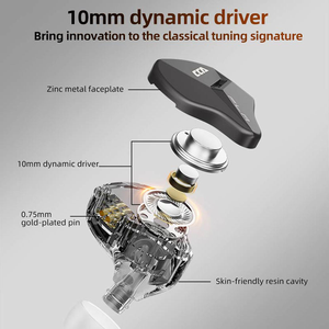 Driver Dinamico CCA FLA 10mm di Grandi Dimensioni con Faceplate Metallica 3D, Eccellente Risoluzione, IEM Dinamico Professionale con Controllo delle Funzioni - Product Image 3