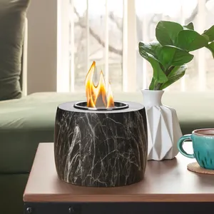 SUNBOW mermer etkisi ateş çukuru beton yangın çukur kapalı masa üstü şömine taşınabilir ateş çukuru kase açık masa üstü ateş çukuru