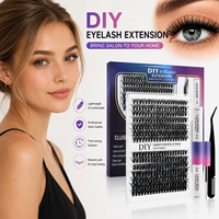 Kit Completo de Extensiones de Pestañas 5D W de Marca Privada, Adhesivo, Sellador, Removedor, Pinzas, Pelo Sintético Hecho a Mano, Libre de Crueldad Animal, para Marcas de Belleza