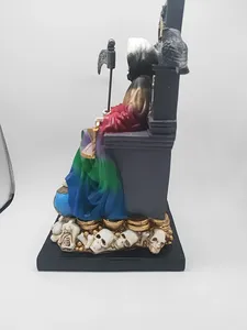 Santa Muerte Santa della Santa morte sette poteri statuina religiosa in resina (seduto 9 ") - Product Image 3