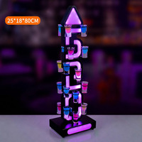 Support de Verres à Shot Lumineux LED Rechargeable, Résistant à la Rouille et à l'Eau, Présentoir à Cocktails en Forme de Cœur, Support en Fer pour Bar KTV 520