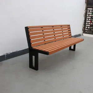 Gavin 6 Feet Long Steel And Recycle Plastic Composite Wood Slats Outdoor Wooden Garden Benches Seats Outside Park Furniture