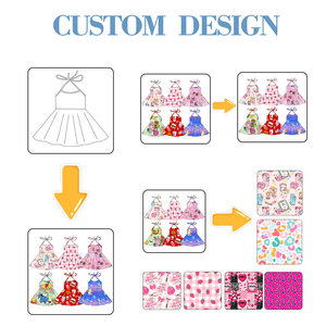 Abito <span class=keywords><strong>da</strong></span> <span class=keywords><strong>bambina</strong></span> in fibra di bambù con stampa graziosa, a tromba/<span class=keywords><strong>sirena</strong></span>, a maniche lunghe, con fiocco, lunghezza media, stile principessa, <span class=keywords><strong>per</strong></span> autunno, con MOQ ridotto - Product Image 1