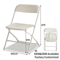 Chaises pliantes en plastique blanc robustes et modernes, empilables, portables, pour événements, jardin, mariage, parc