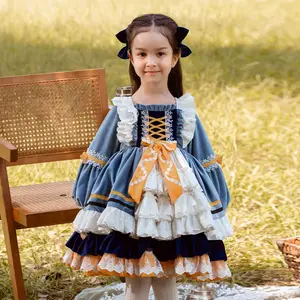 2024 शरद ऋतु/शीतकालीन नई लड़की की लोलिटा स्कर्ट बच्चों की राजकुमारी स्कर्ट मखमली फ्लुफी स्कर्ट