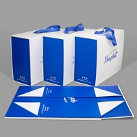 Emballage de boîte-cadeau de luxe personnalisé en papier carton pour perruque extension de cheveux magnétique pour chaussure avec poignée en ruban pliable
