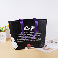 Sacs fourre-tout personnalisés en RPET non tissé, réutilisables, recyclables, écologiques, imperméables, pour courses et shopping, durables, avec coutures renforcées